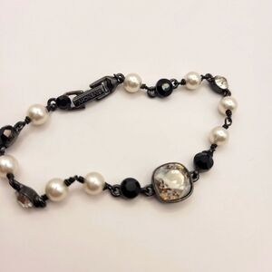 Givenchy Bracelet Black And Faux Pearl